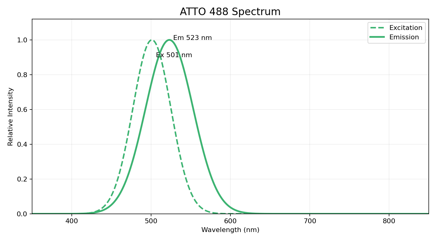 ATTO 488 excitation emission spectrum