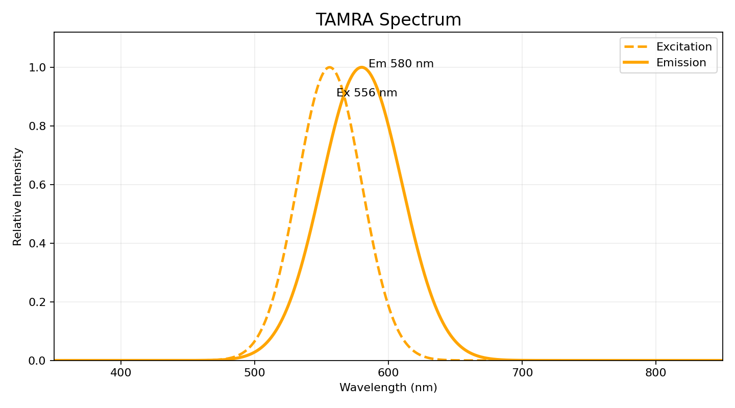 TAMRA excitation emission spectrum
